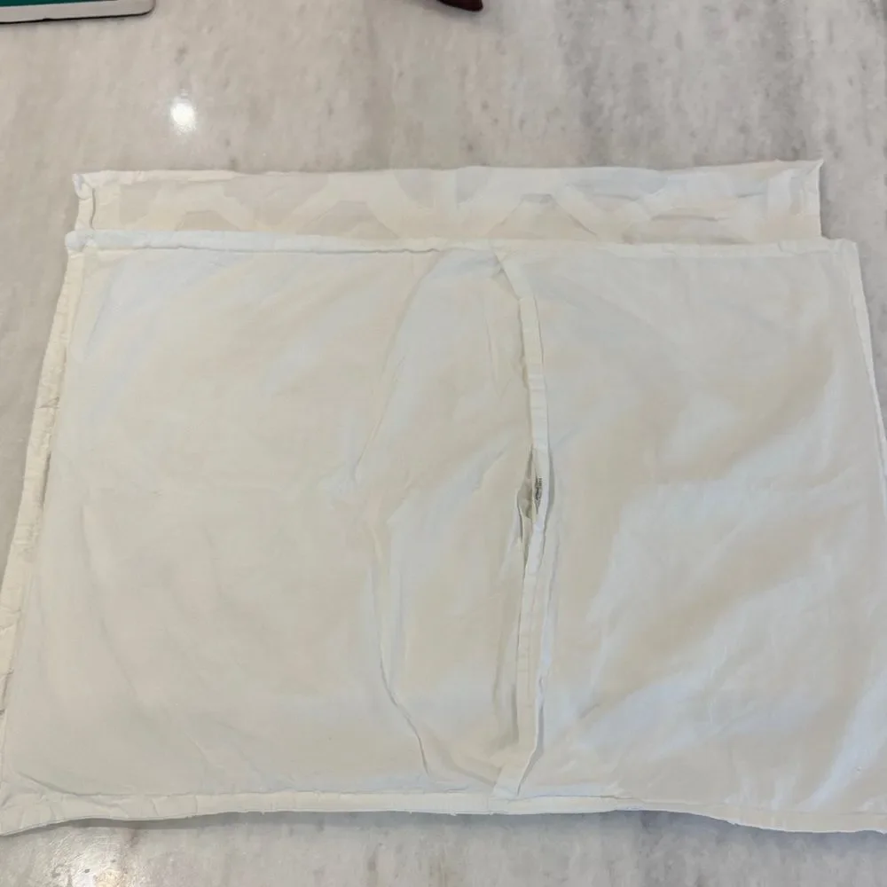 Z Gallerie Set of White Textured Standard Sham Pillow Covers